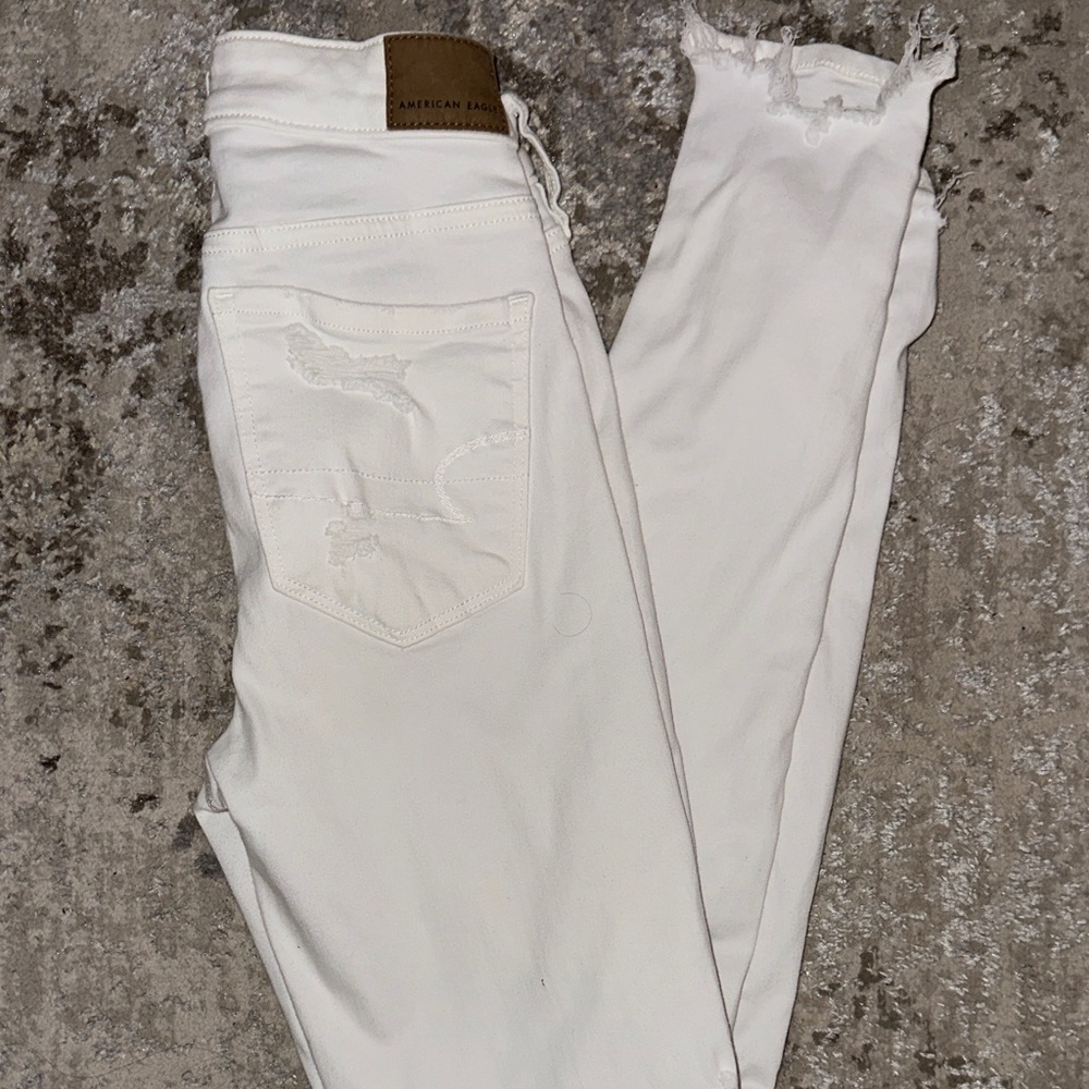 American Eagle Outfitters Women's Cream Skinny Jeans
